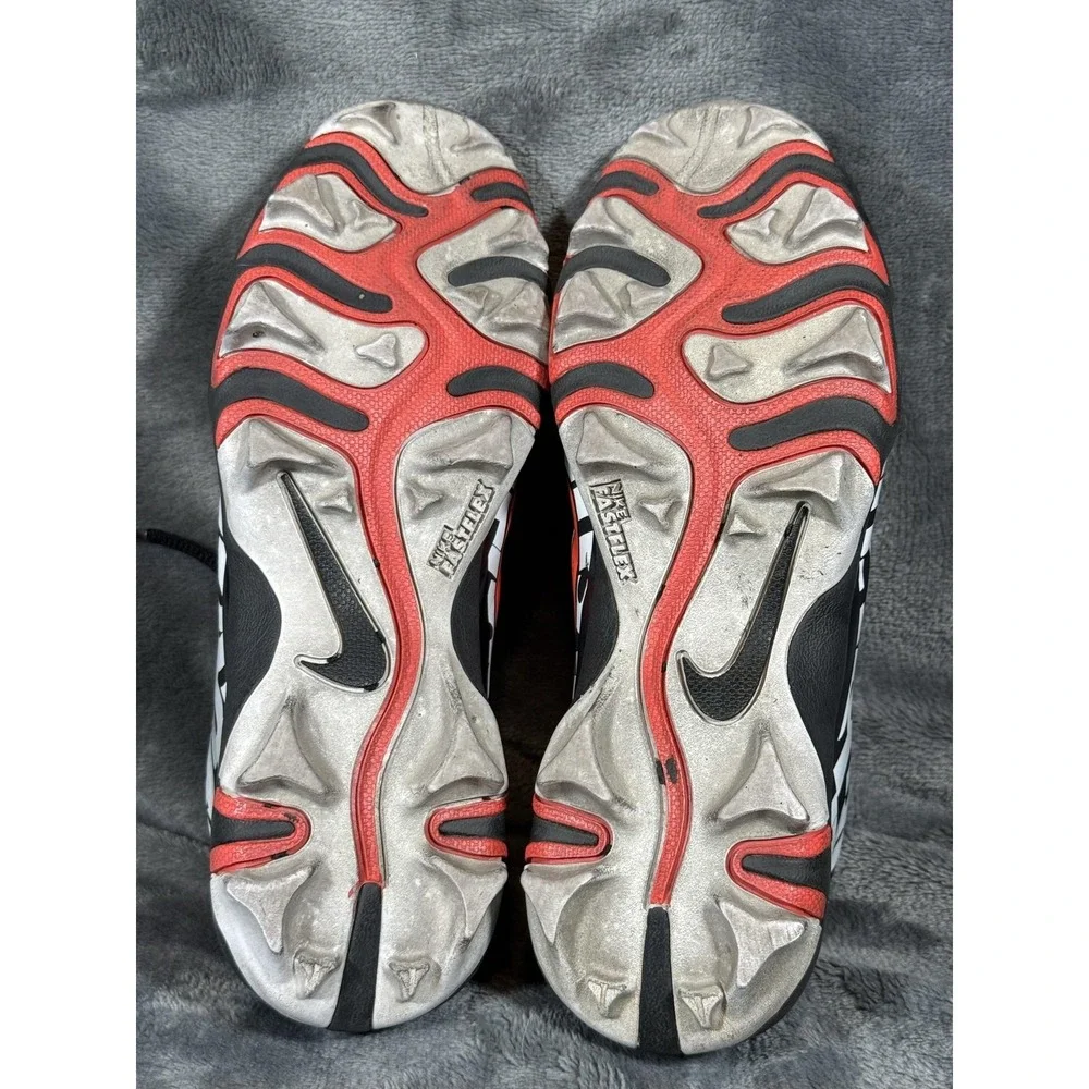 Nike Football Cleats Boys 3Y Youth Size 3 Black White Red Just Do It Fastflex